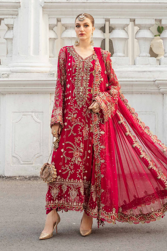 Gulab Maria B. by Ayzal Fatimah | Luxury Embroidered Organza Suit with Handwork