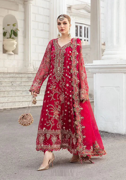 Gulab Maria B. by Ayzal Fatimah | Luxury Embroidered Organza Suit with Handwork