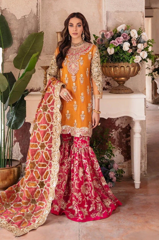 Imrozia Aangan – Gul-e-Rana by Ayzal Fatimah | Rust Fancy Organza 4PC Wedding Suit