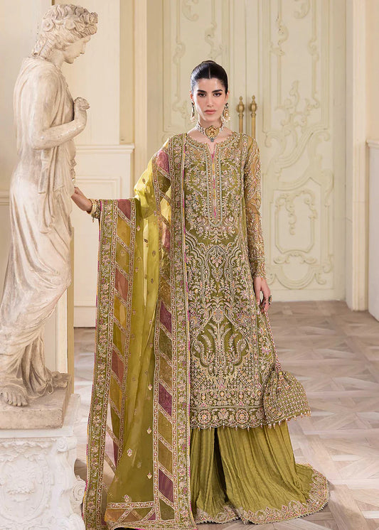 Olivia Charizma by Ayzal Fatimah | Olive Green Fancy Organza 4PC Wedding Suit