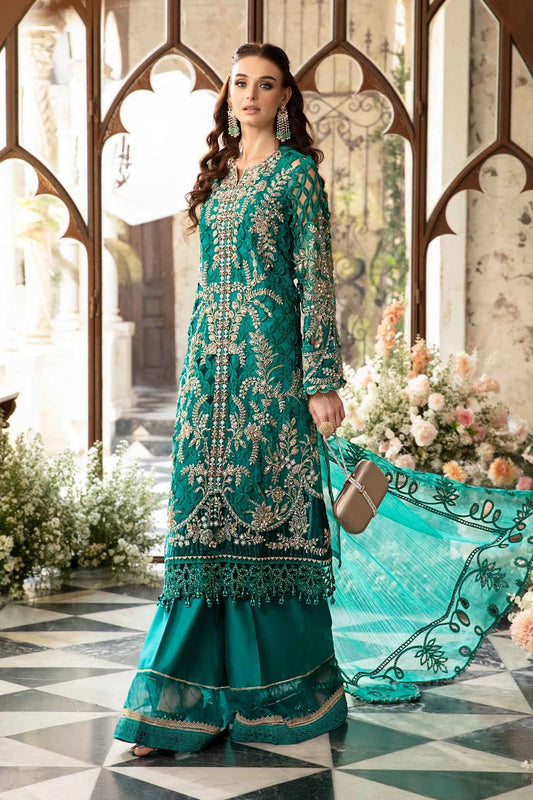Maria B Zareen by Ayzal Fatimah | Luxury 3D Embroidered Organza Suit with Handwork